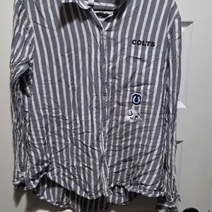 Colts Striped Button Down Shirt for Men